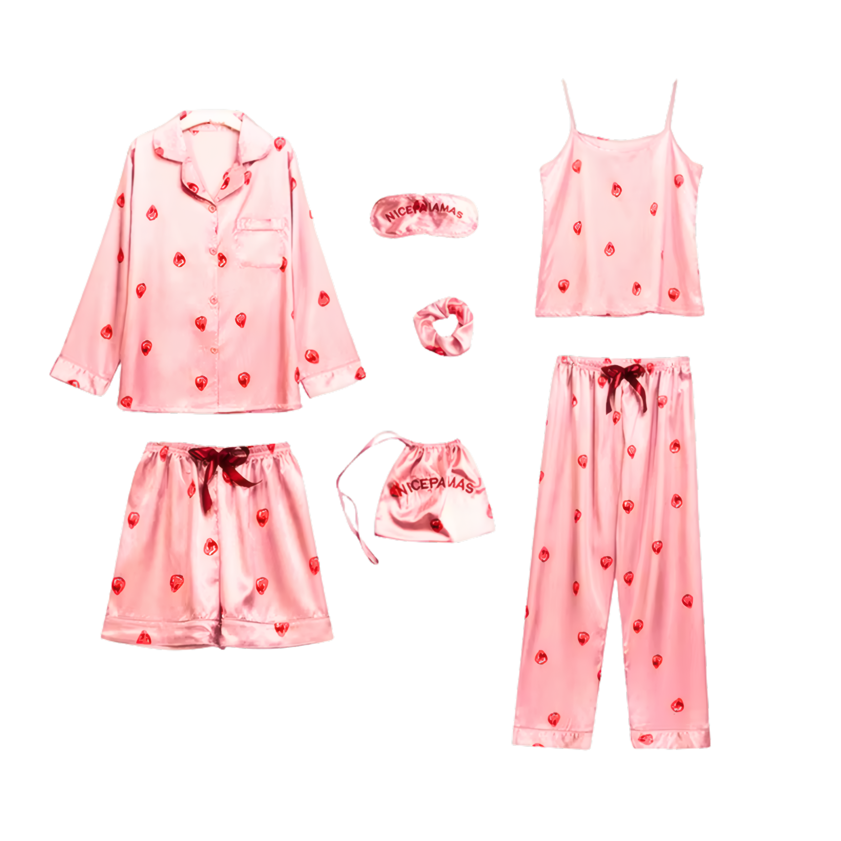 סט פיג׳מה סאטן לנשים