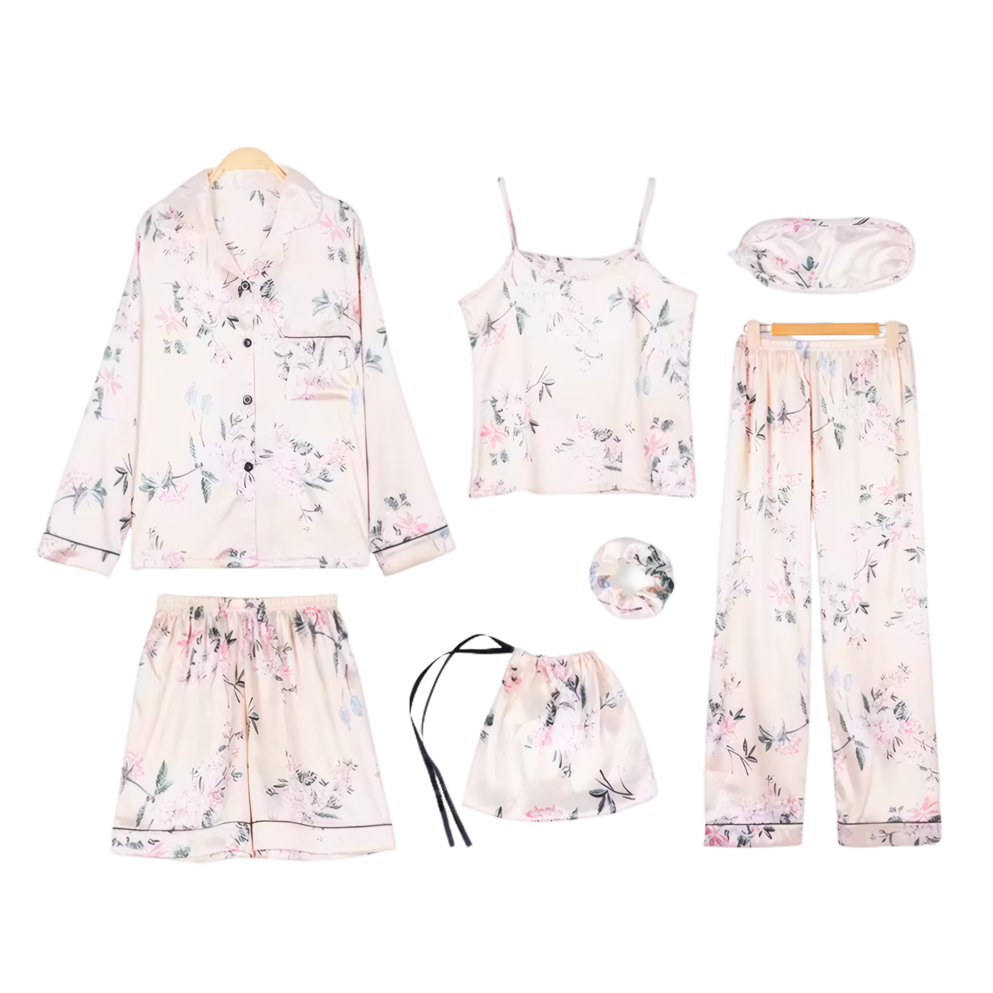 סט פיג׳מה סאטן לנשים