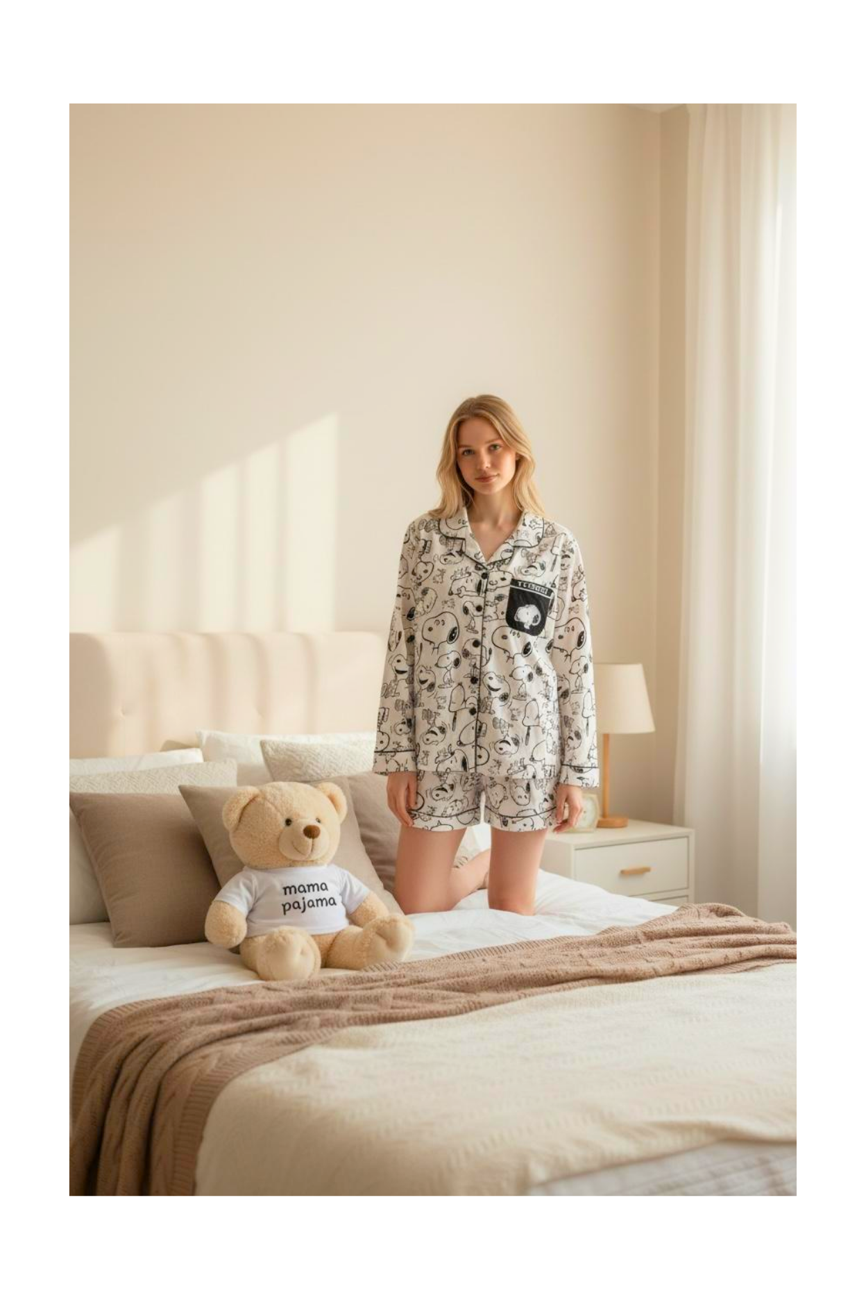 סט פיג׳מה סנופי לנשים