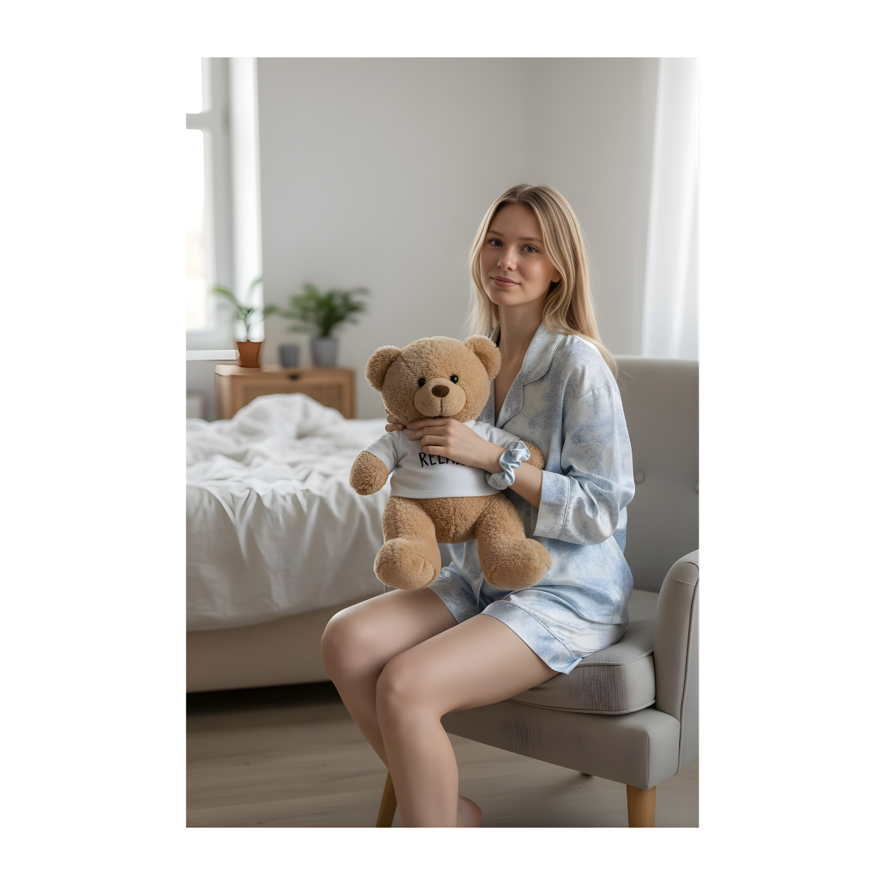 סט פיג׳מה סאטן יוקרתי לנשים