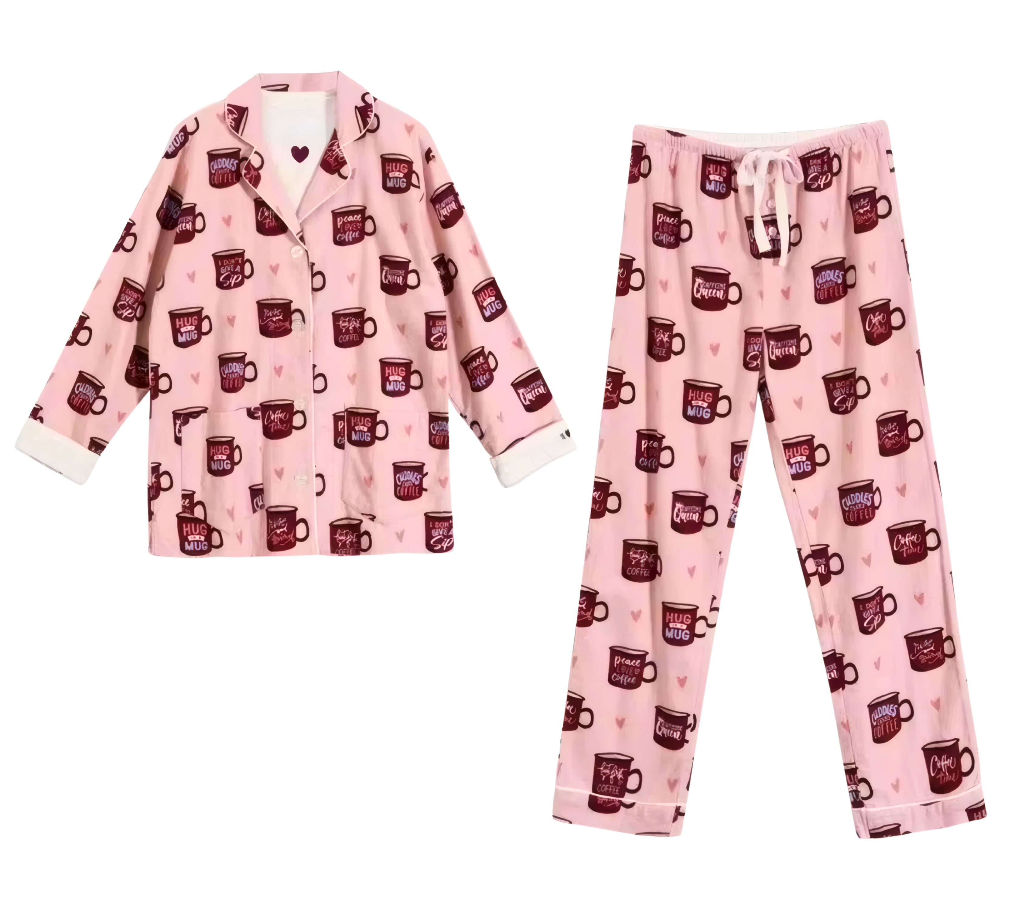 פיג'מה כותנה קפה