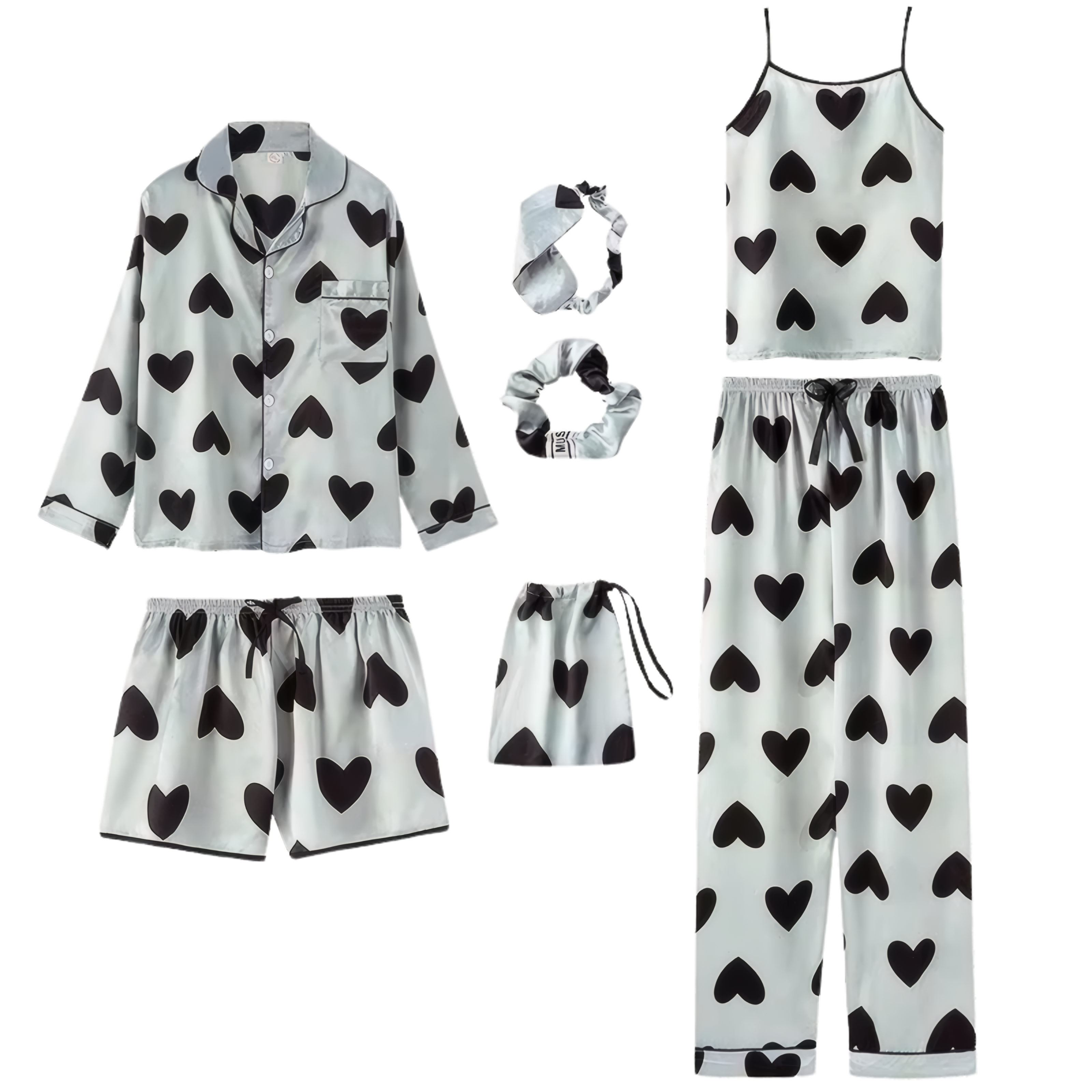 סט פיג׳מה סאטן לנשים