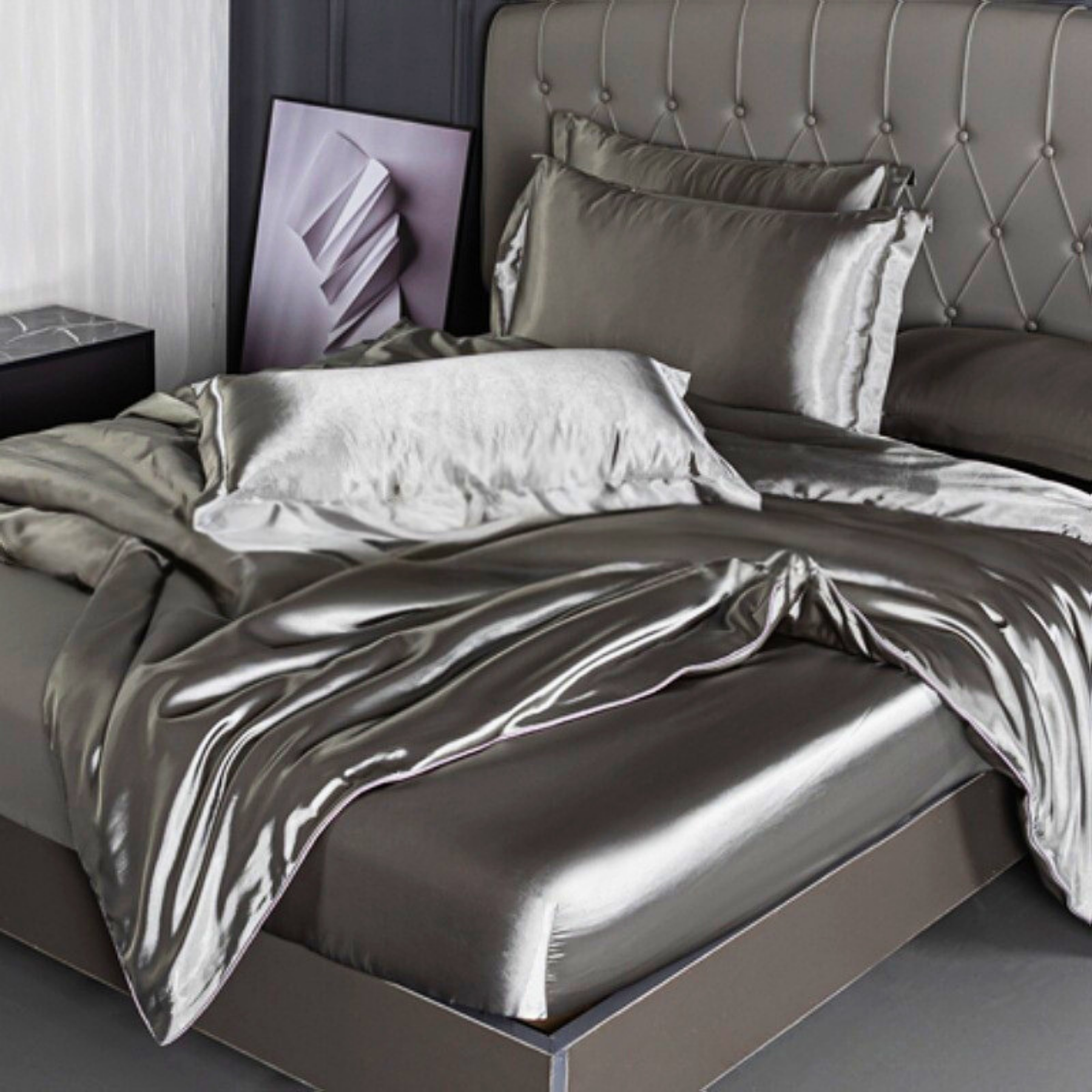 סט מצעים יוקרתי משי - ארבעה חלקים