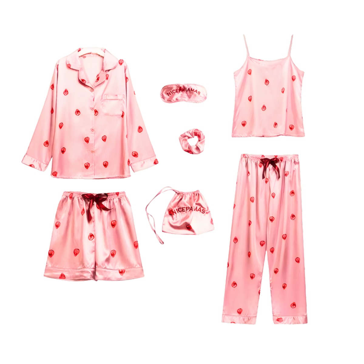 סט פיג׳מה סאטן לנשים