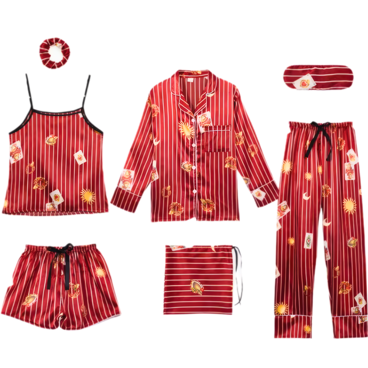 סט פיג׳מה סאטן לנשים