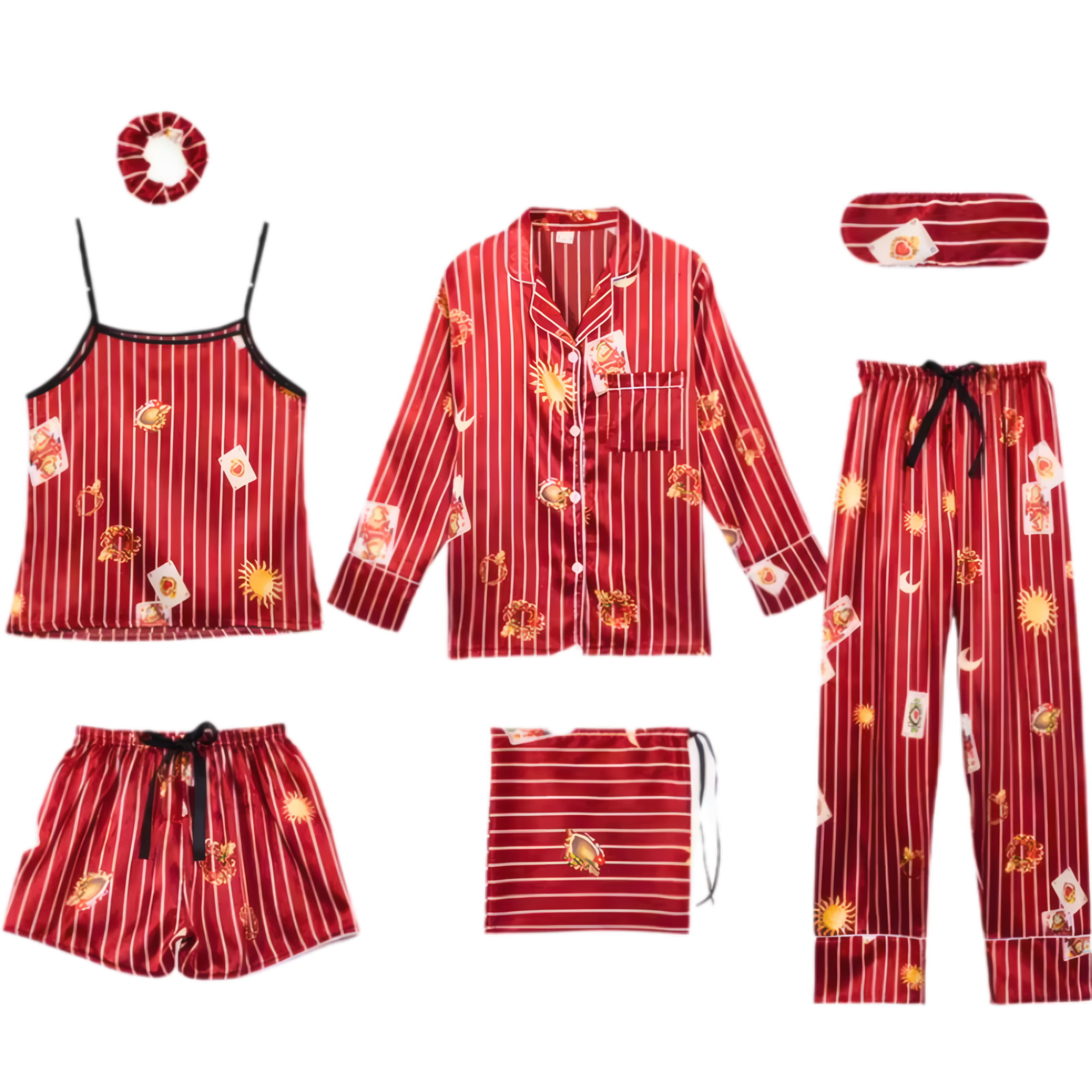 סט פיג׳מה סאטן לנשים