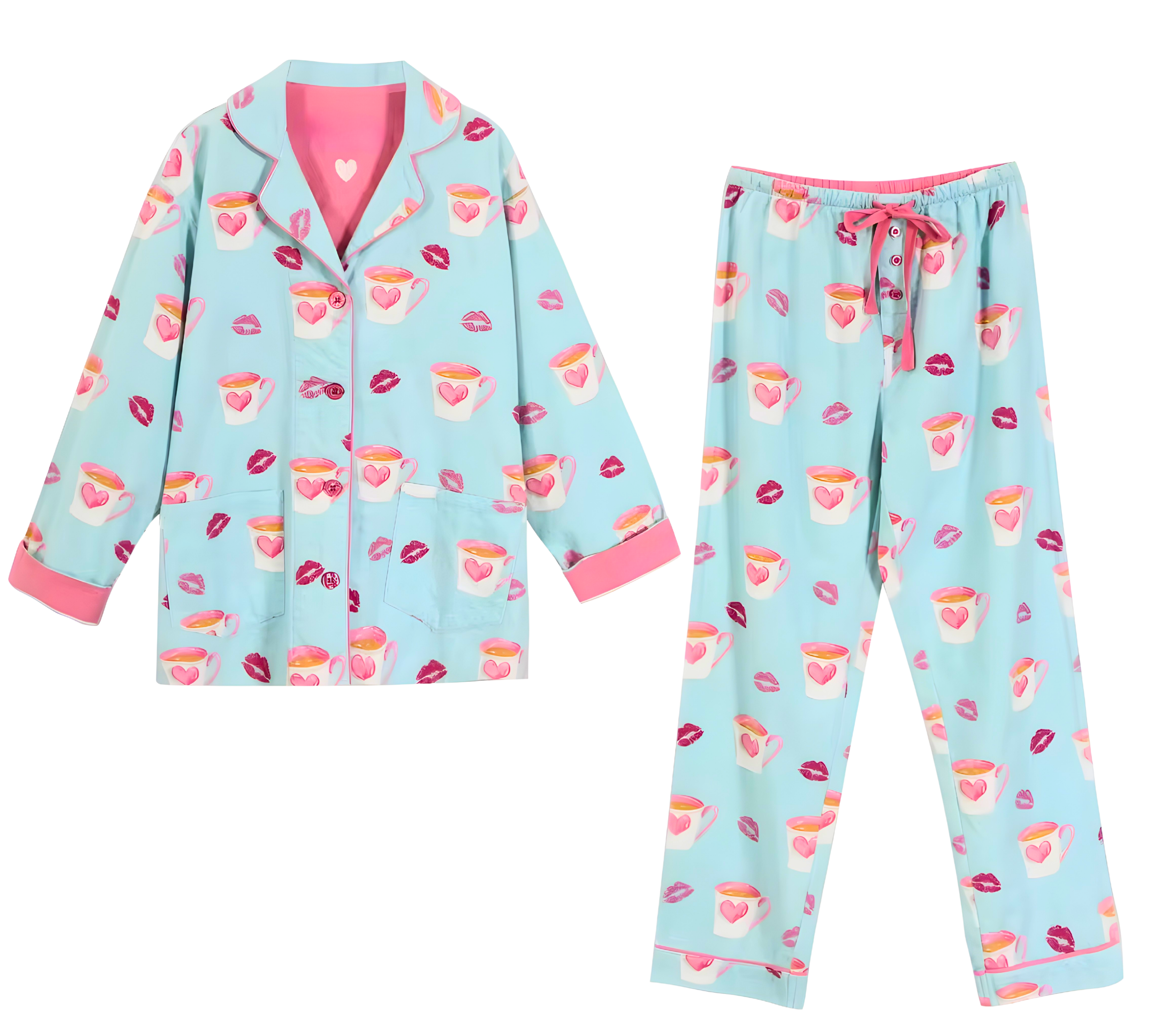 סט פיג׳מה מכותנה לנשים