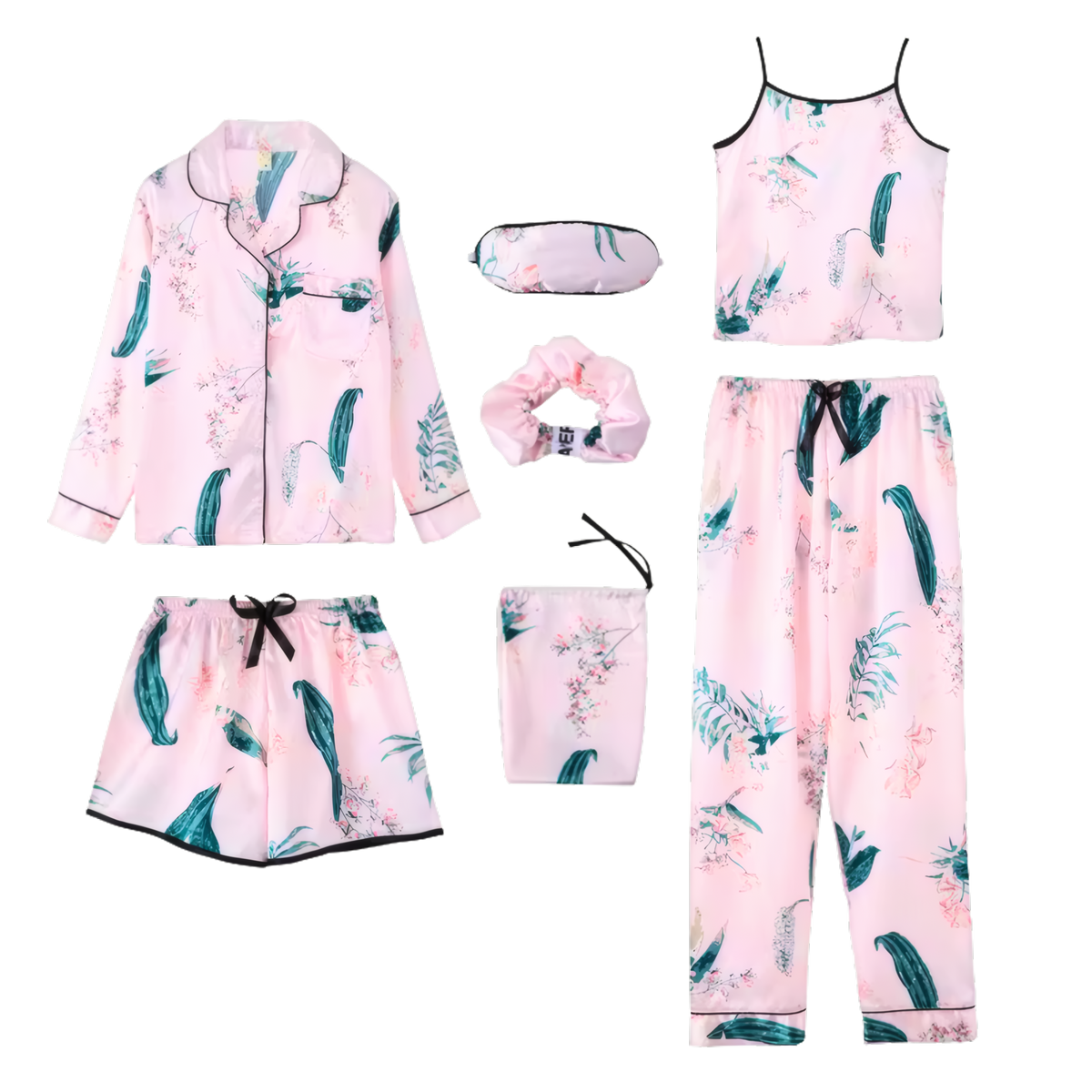 סט פיג׳מה סאטן לנשים