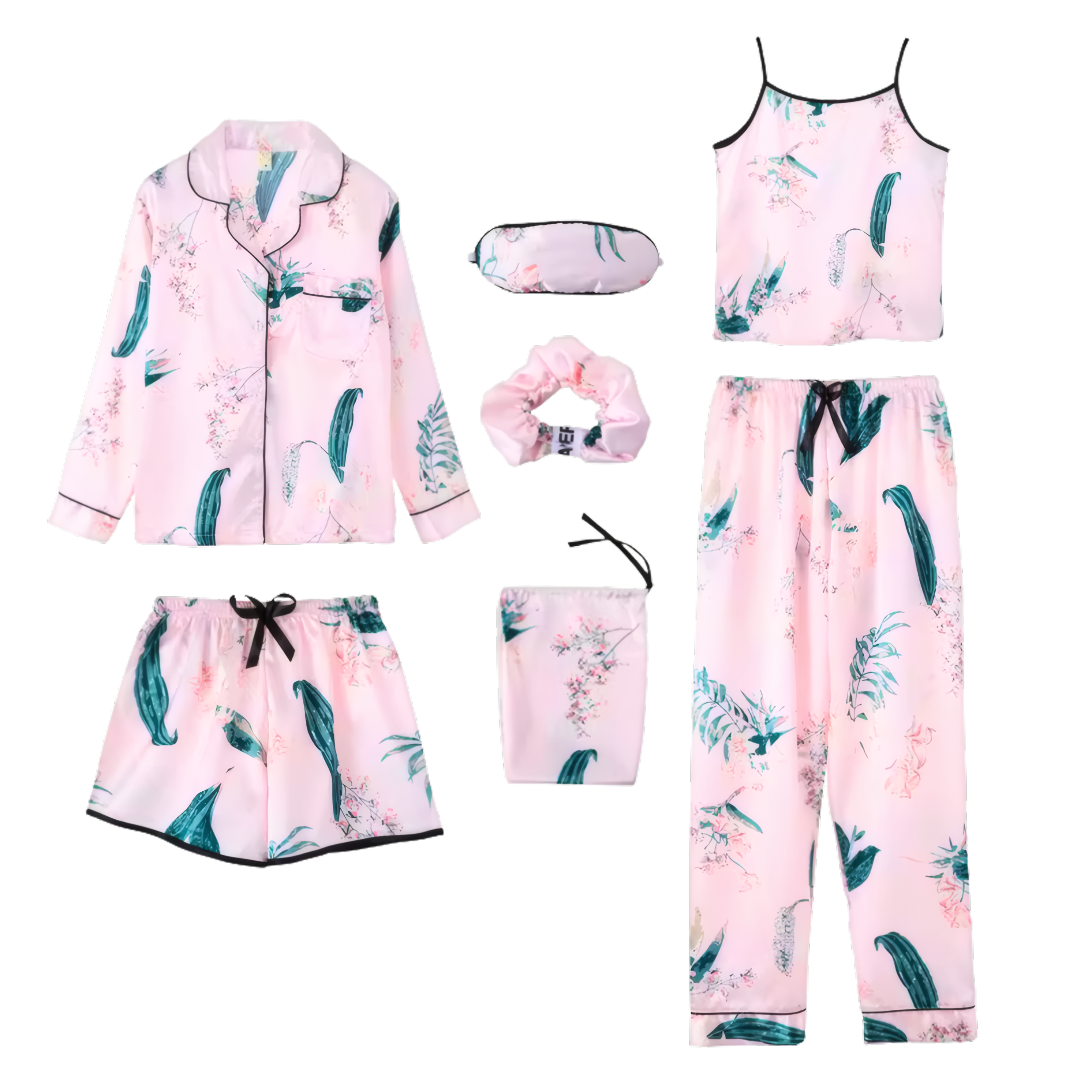 סט פיג׳מה סאטן לנשים