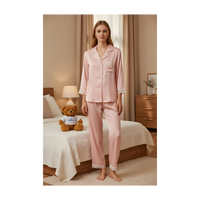 סט פיג׳מה סאטן יוקרתי לנשים