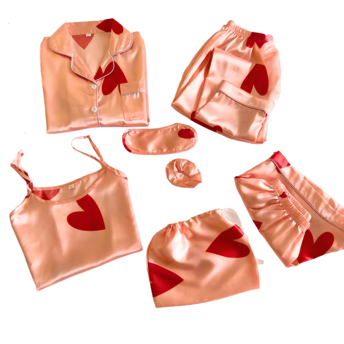 סט פיג׳מה סאטן לנשים