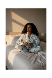 סט פיג׳מה פרפרים סאטן לנשים