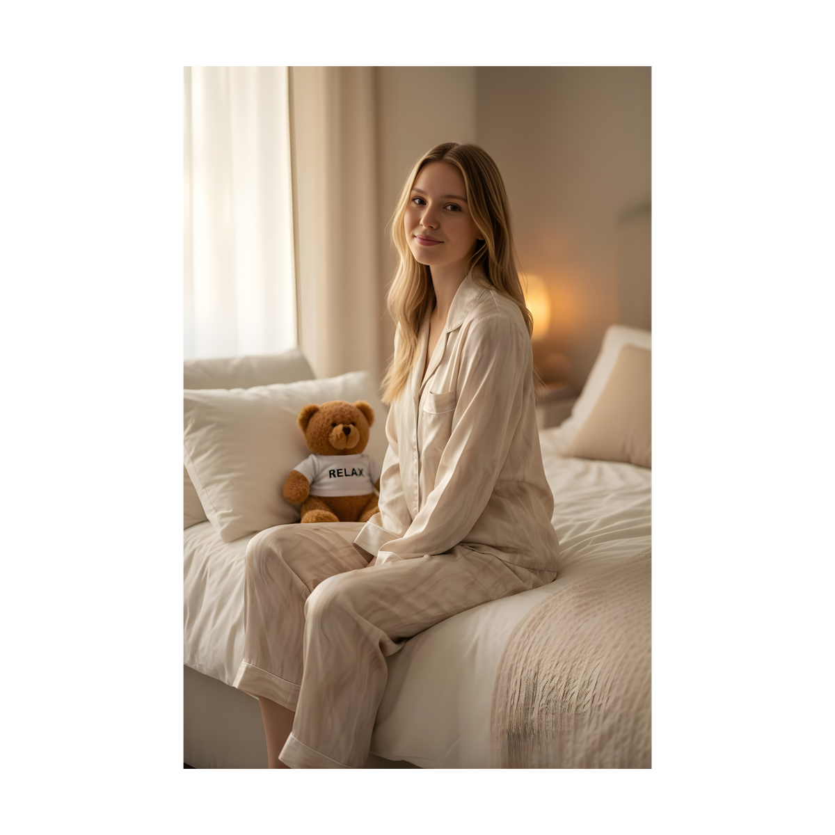 סט פיג׳מה סאטן יוקרתי לנשים