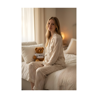 סט פיג׳מה סאטן יוקרתי לנשים