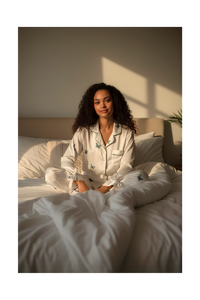 סט פיג׳מה פרפרים סאטן לנשים