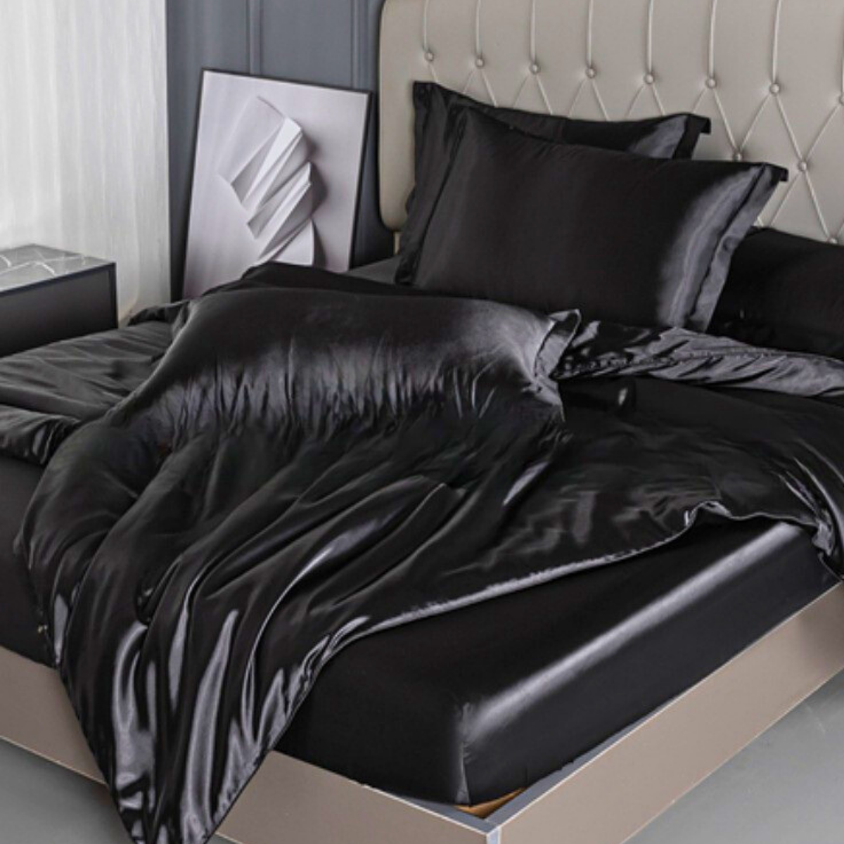 סט מצעים יוקרתי משי - ארבעה חלקים