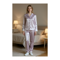 סט פיג׳מה סאטן יוקרתי לנשים