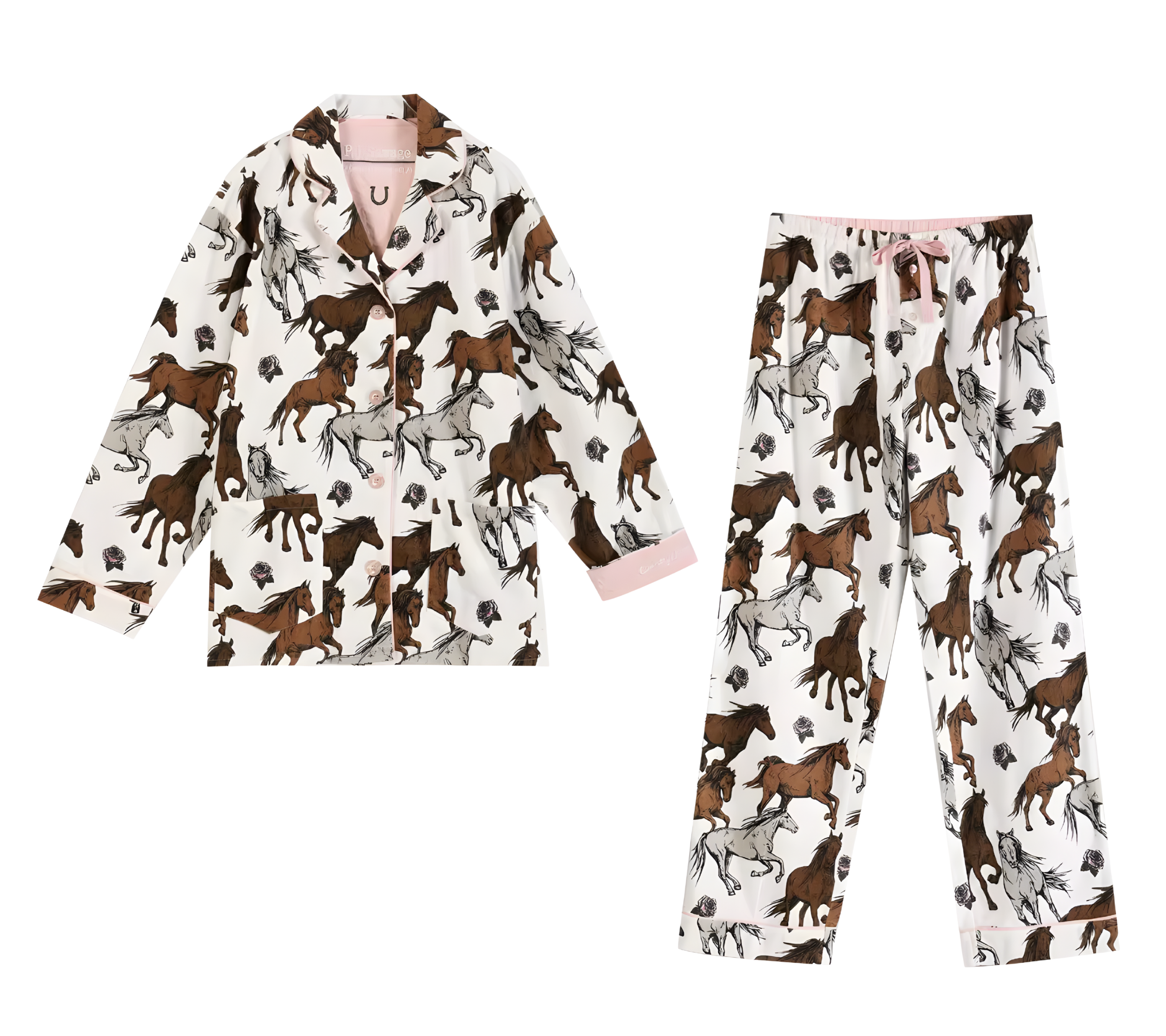 פיג'מה כותנה סוסים