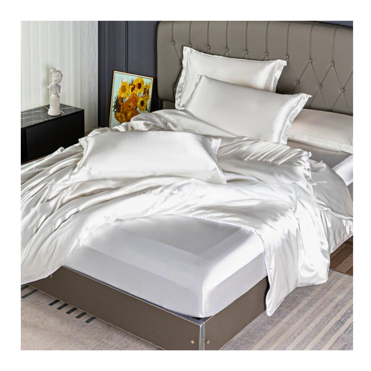 סט מצעים יוקרתי משי - ארבעה חלקים